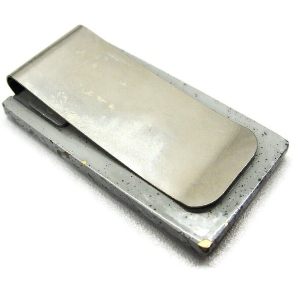 Engravable Money Clip Gray Gold Tone Stainless Steel Wallet Credit Card Cash - Picture 4 of 8